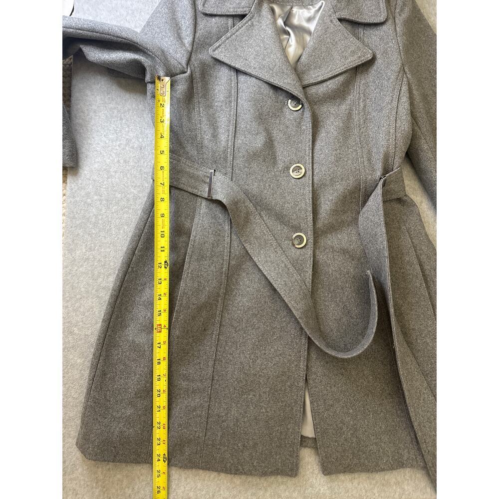 Calvin Klein Wool Blend Belted Wrap Coat – Gray – Size Medium - Picture 6 of 12